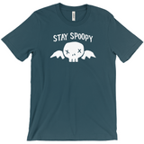 -Stay Spoopy winged skull graphic tee. High quality printing on soft Bella Canvas Canvas shirt. These shirts are made-to-order and typically ship in 2-4 business days from within the USA. Funny kowai cute halloween goth gothic spoopy spooky girl boy mens womens unisex t-shirt -Deep Teal-S-