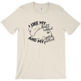 -Soft, comfortable mens/unisex style Airlume combed and ring-spun cotton shirt. Made-to-order and shipped form the USA. Funny dirty naughty bbq barbeque bar-b-que barbecue pork sex joke butt rubbed pig piggy t-shirt boyfriend gift -Natural-Extra Small (XS)-