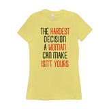 -Women's style Bella+Canvas, longer length, slim fit crew neck t-shirt in darker colors. Airlume combed and ring-spun cotton. Made to order, shipped from the USA Women's rights equality Keep Abortion Legal pro-choice Healthcare her body her choice Roe v Wade SCROTUS bans off our bodies PERSIST and Resist United ERA NOW-Yellow-S-