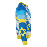 MAGICAL JEWNICORN SWEATSHIRT Jewish Unicorn Ugly Holiday Sweater Print-Funny all-over-print unisex sweatshirt made of soft, comfortable cotton/polyester/spandex blend with brushed fleece interior. Each panel is individually printed, cut and sewn to ensure a flawless graphic that won't crack or peel. Mens womens hanukkah Chanukah pullover jumper ugly sweater print jewish jew pun holiday-