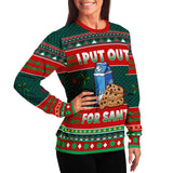 -Funny all-over-print unisex sweatshirt made of soft and comfortable cotton/polyester/spandex blend material with brushed fleece interior! Each panel is individually printed, cut and sewn to ensure a flawless graphic that won't crack or peel. Mens womens Christmas adult sexual humor xmas joke AOP pullover jumper.-