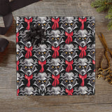 -Which do you see, man or beast? Look closer & see what lies beneath. 58" x 23" roll of high quality 5.93oz gift wrap. Free shipping from abroad. 25% off with code 'WRAPPERSDELIGHT' goth gothic dark transformation lycanthrope holiday horror christmas monster xmas yule unique festive premium designer wrapping paper-