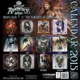 -Rare retired Alchemy Gothic 2015 "Morta Hari and the Vampires of Moulin Rouge" Wall Calendar featuring 13 incredible artworks, a phantasmagorical host of night's dark denizens to delight and disturb an unquiet soul with an appetite for midnight. Hard-to-find. New Old Stock, still factory sealed. Shipped from the USA.-