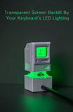 Apple II Shaped Light Up MX Keycap for Mechanical Keyboards-A mechanical keyboard key cap set modeled to look like a miniature Apple II computer with illuminated screen and 5 interchangeable designs. A fun, unique way to celebrate the classic that paved the way for it all! Free shipping. Mac Macintosh Cute Funny Retro Vintage Computer ESC Tab Novelty Nostalgia Old School Geek-