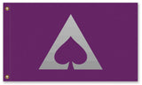 -High quality, professionally printed polyester flag in your choice of size and style, single or fully double-sided with blackout layer, grommets or pole pocket / sleeve. 2x1ft / 1x2ft, 3x2ft / 2x3ft, 5x3ft / 3x5ft, custom. Fully customizable. Ace Asexual LGBTQ LGBTQIA LGBTQX Pride Flag Alternate Custom Rights Equality-5 ft x 3 ft-Purple-Standard - Grommets-725185481429