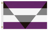 Autochorrisexual / Aegosexual Pride Flag, LGBTQIA Asexuality Spectrum-High quality, professionally printed polyester Pride banner flag in your choice of size and style - single or double sided with either grommets or pole pocket. 2x1 / 1x2 ft, 3x2 / 2x3 ft, 3x5 / 5x3 ft or custom size by request. Asexual LGBT LGBTQ LGBTQIA LGBTQX asexual autochorr achorr sexuality rights equality Resist United.-5 ft x 3 ft-Standard-Grommets-