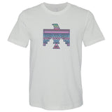 Aztec Eagle Retro Graphic Tee, Unisex-Vintage faded tees with a modern twist! Ultra-soft premium triblend or 50/50 poly cotton unisex shirts. Eco-friendly, water-based ink that directly dyes the fabric for a retro, soft to the touch print. Ships from the USA. Aztec American Southwest southwestern Arizona AZ New Mexico NM Texas TX Oklahoma OK California CA -Unisex XS-Ash-