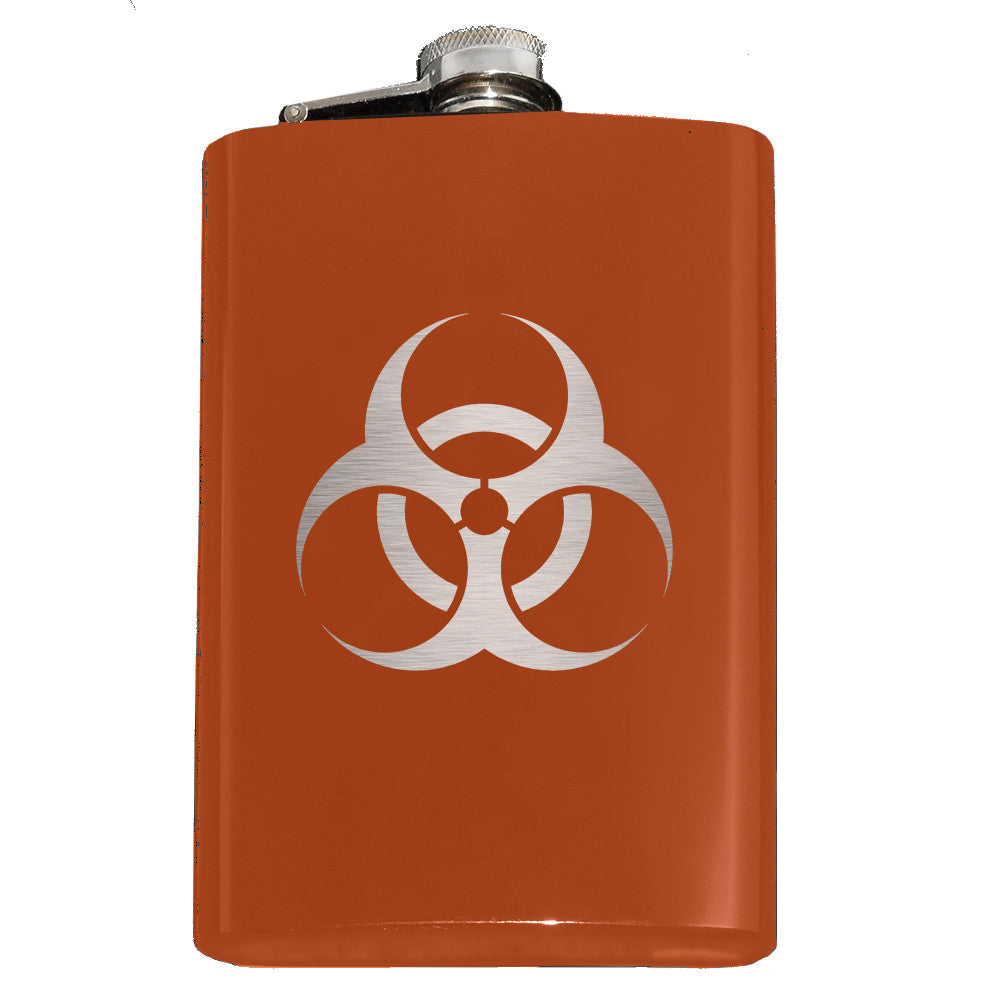 -Engraved 8oz Top Shelf Stainless Steel Pocket / Hip Flask with easy closure screw cap lid. Measures 5.5" tall and 3.75" wide and holds eight shots.Choice of just the flask, flask & stainless steel funnel or with gift box containing stainless steel funnel and shot glasses. This item is fully customizable. For basic customizati-