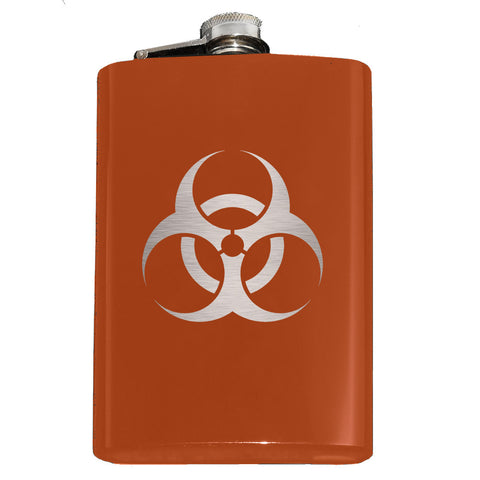 -Engraved 8oz Top Shelf Stainless Steel Pocket / Hip Flask with easy closure screw cap lid. Measures 5.5" tall and 3.75" wide and holds eight shots.Choice of just the flask, flask & stainless steel funnel or with gift box containing stainless steel funnel and shot glasses. This item is fully customizable. For basic customizati-