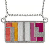 Bitch Planet NON-COMPLIANT Emblem Necklace, Sterling Silver or Bronze-The NC mark used to humiliate & isolate those who defy patriarchal overlords but many consider it a battle scar, a symbol of power & strength. Hand enameled sterling silver or bronze, handmade in USA. Genuine, official Image Comics Kelly Sue DeConnick Valentine DeLandro Bitch Planet jewelry. LGBTQ LGBTQIA TRANS Pride-Sterling Silver-24" Stainless Steel Curb Chain-Lesbian Flag-