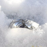 -Official wearable replica of the One Ring from the immortal works of JRR Tolkien, USA jeweler handcrafted fine Sterling Silver Tengwar rune script engraved comfort fit band. Whole/half/quarter sizes 4-20 US. New w/COA. Hobbit,LOTR,Silmarillion Ring of Power,Precious,Middle Earth ruling ring, Gollum Frodo Bilbo Sauron-