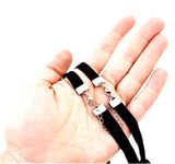 Black Flocked Velvet Ribbon Choker, 16x0.375in Classic Gothic Necklace-