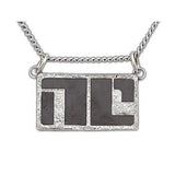 Bitch Planet NON-COMPLIANT Emblem Necklace, Sterling Silver or Bronze-The NC mark used to humiliate & isolate those who defy patriarchal overlords but many consider it a battle scar, a symbol of power & strength. Hand enameled sterling silver or bronze, handmade in USA. Genuine, official Image Comics Kelly Sue DeConnick Valentine DeLandro Bitch Planet jewelry. LGBTQ LGBTQIA TRANS Pride-Sterling Silver-24" Stainless Steel Curb Chain-Hematite (Pewter Gray)-