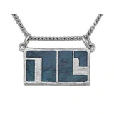 Bitch Planet NON-COMPLIANT Emblem Necklace, Sterling Silver or Bronze-The NC mark used to humiliate & isolate those who defy patriarchal overlords but many consider it a battle scar, a symbol of power & strength. Hand enameled sterling silver or bronze, handmade in USA. Genuine, official Image Comics Kelly Sue DeConnick Valentine DeLandro Bitch Planet jewelry. LGBTQ LGBTQIA TRANS Pride-Sterling Silver-24" Stainless Steel Curb Chain-Peacock (Lapis)-