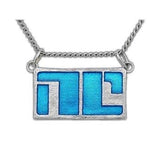 Bitch Planet NON-COMPLIANT Emblem Necklace, Sterling Silver or Bronze-The NC mark used to humiliate & isolate those who defy patriarchal overlords but many consider it a battle scar, a symbol of power & strength. Hand enameled sterling silver or bronze, handmade in USA. Genuine, official Image Comics Kelly Sue DeConnick Valentine DeLandro Bitch Planet jewelry. LGBTQ LGBTQIA TRANS Pride-Sterling Silver-24" Stainless Steel Curb Chain-Zircon-