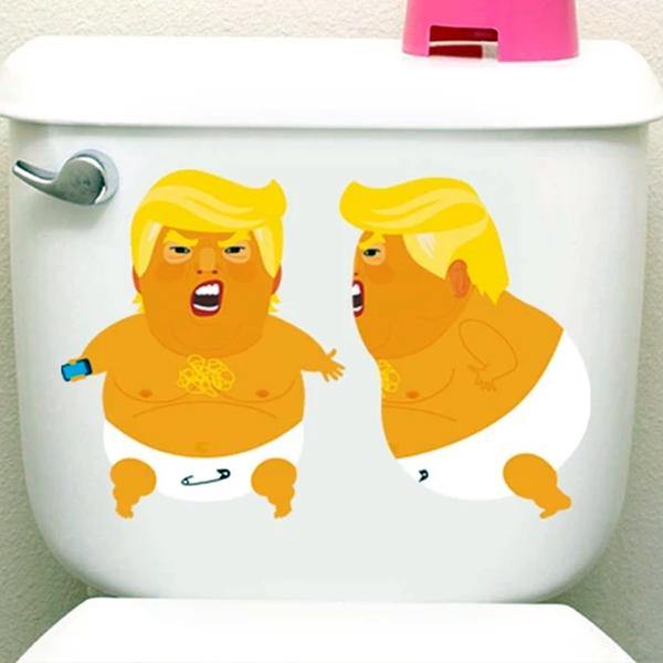 Baby Trump Vinyl Decals, 9x6in Wall Stickers Parody Protest Resist-