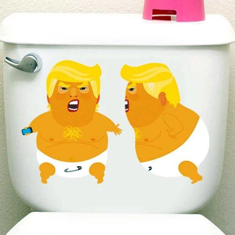 Baby Trump Vinyl Decals, 9x6in Wall Stickers Parody Protest Resist-