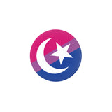 Bisexual Muslim Pride Buttons LGBTQ LGBTQX LGBTQIA Intersectional Pin-High quality scratch and UV resistant mylar & metal pinback button. 1.25, 2.25 or 3 inches. Custom made Bisexual Muslim LGBTQ LGBTQIA LGBTQX Intersectional Bi Pride Pin - Visibility, Representation, Equality-1.25 inch Round Button-