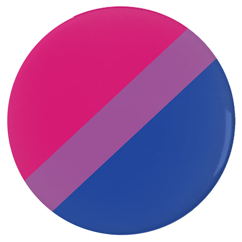 Bisexual Pride Pinback Buttons, 1.25in 2.25in or 3in LGBTQ LGBTQIA Pin-High quality scratch and UV resistant mylar & metal pinback button. 1.25, 2.25 or 3 inches. Custom made Bi LGBT GLBT LGBTQ LGBTQIA LGBTQX Bisexual Sexuality Pride, Rights, Equality Flag Stripes. Love is Love. -3 inch Round Button-