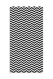 Black & White Lodge Chevron Floor Mat / Runner. Twin ZigZag Peeaks-Convention quality low profile, thin style floor mat. Durable non-woven polyester fiber top, non-slip rubber backing. Easily trimmed to fit a particular area. Made-to-order, shipped from the USA. black adn white twin Zig Zag home decor secondary flooring event walkway temporary haunted house peaks chevron lodge pattern-60 x 84 inches-