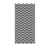 Black & White Lodge Chevron Floor Mat / Runner. Twin ZigZag Peeaks-Convention quality low profile, thin style floor mat. Durable non-woven polyester fiber top, non-slip rubber backing. Easily trimmed to fit a particular area. Made-to-order, shipped from the USA. black adn white twin Zig Zag home decor secondary flooring event walkway temporary haunted house peaks chevron lodge pattern-48 x 96 inches-
