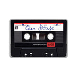 Retro Our House Custom Cassette Tape Doormat / Floor Mat-High quality 23.6 x 15.7in (60x40cm) doormat / floor mat. Professionally printed, durable & colorfast non-woven polyester fiber top, non-slip bottom. Indoor / outdoor use. Free Shipping Worldwide. Funny retro vintage cassette tape door mat, Our House custom name or saying. Unique kitsch housewarming gift or party decor-
