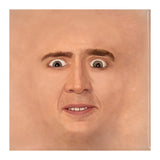 Creepy Cage Face Pinback Buttons - Funny Weird Cage Face-Off Meme Pin-High quality scratch and UV resistant mylar and metal pinback badge. 1.25, 2.25 or 3 inches. Ships in 3-5 business days from within the US. -2 inch Square Button-