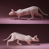 -Nicely detailed 1:6 scale sphynx cat figurine. These miniatures are crafted in high quality resin and measure roughly 5.5x16.5x3.2cm / 2.2x6.5x1.26in. New in box, guaranteed quality. Free shipping. Cute funny wrinkly wrinkled hairless cat kitten kitty statuette sculpture mini statue collectible animal gift-