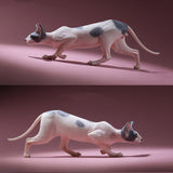 -Nicely detailed 1:6 scale sphynx cat figurine. These miniatures are crafted in high quality resin and measure roughly 5.5x16.5x3.2cm / 2.2x6.5x1.26in. New in box, guaranteed quality. Free shipping. Cute funny wrinkly wrinkled hairless cat kitten kitty statuette sculpture mini statue collectible animal gift-