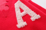 -Unique distressed vintage style college letter sweater / sweatshirt. Cut, chopped, stitched with irregular hem and rough v-neck. Free shipping. Retro vintage antique style embroidered school sweater longsleeve pullover jumper winter fall autumn fashion unisex mens womens thrift punk pre-distressed ripped torn -