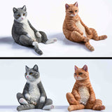-Nicely detailed 1:6 scale fat cat figurine with faux leather sofa display stand. Cat is crafted in high quality resin and measures approximately 7.5 cm / 2.9 inches tall. New in box, guaranteed quality. Free shipping. Funny sweet realistic collectible 1/6 orange black white brown gray tabby kitty figure gift -