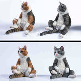 -Nicely detailed 1:6 scale fat cat figurine with faux leather sofa display stand. Cat is crafted in high quality resin and measures approximately 7.5 cm / 2.9 inches tall. New in box, guaranteed quality. Free shipping. Funny sweet realistic collectible 1/6 orange black white brown gray tabby kitty figure gift -