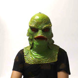-High quality, detailed latex rubber full over-the-head mask with partial shoulder and breastplate. One size fits most. Free shipping. Classic sci-fi science fiction b-movie horror merman aquatic monster mask halloween costume cosplay tropical lagoon black water lake beast mutant reptile fish man best universal fit-