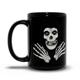 -Premium quality black mug in your choice of 11oz or 15oz. High quality, durable ceramic. Microwave safe, hand washing recommended to help prevent fading. Made-to-order and shipped from USA. Classic horror serial villain fiend creepy punk rock skeleton coffee cup mug halloween icon skull misfits gift black crimson red -15oz-Black-706547492635