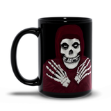 -Premium quality black mug in your choice of 11oz or 15oz. High quality, durable ceramic. Microwave safe, hand washing recommended to help prevent fading. Made-to-order and shipped from USA. Classic horror serial villain fiend creepy punk rock skeleton coffee cup mug halloween icon skull misfits gift black crimson red -