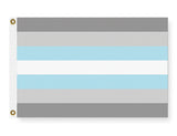 Demiboy Pride Flag - Demigender LGBTQIA / LGBTQX Gender Identity Pride-High quality, professionally made polyester Pride banner pole flag in choice of size with double stitched seams, single or double sided with either grommets or pole pocket. 2x1/1x2ft, 3x2/2x3ft, 3x5/5x3ft, custom by request. LGBTQ LGBTQIA queer rights equality Agender Nonbinary. Genderqueer Demi Boy Resist United-3 ft x 2 ft-Standard-Grommets-