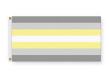 Demigender Pride Flag - Demiboy Demigirl LGBTQIA Gender Identity Pride-High quality, professionally made polyester Pride banner pole flag in choice of size with double stitched seams, single or double sided with either grommets or pole pocket. 2x1/1x2ft, 3x2/2x3ft, 3x5/5x3ft, custom by request. LGBTQ LGBTQIA LGBTQX Rights Equality Agender Nonbinary. Genderqueer Demi Gender Resist United-2 ft x 1 ft-Standard-Grommets-