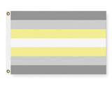 Demigender Pride Flag - Demiboy Demigirl LGBTQIA Gender Identity Pride-High quality, professionally made polyester Pride banner pole flag in choice of size with double stitched seams, single or double sided with either grommets or pole pocket. 2x1/1x2ft, 3x2/2x3ft, 3x5/5x3ft, custom by request. LGBTQ LGBTQIA LGBTQX Rights Equality Agender Nonbinary. Genderqueer Demi Gender Resist United-3 ft x 2 ft-Standard-Grommets-