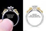 Double Pikachu Crystal Ring, Sterling Silver and 18K Gold Plated-Double Pikachu Crystal Ring. High quality, handcrafted .925 sterling silver, 18K gold plated Pikachus with hand set cubic zirconia gemstone. Brand new in jeweler's ring box. Free Shipping Worldwide. Carefully packed and shipped from within the US and abroad. Pokemon anime designer fashion ring jewelry gift-