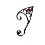 Elvyn Ear Wraps, Alchemy Gothic (E446) Elf Ear Earrings Left, Right or Pair-The quintessential manifestation of one of the most magical & ancient of beings. A polished, antiqued pewter pointed elf-ear-shaped ear-wrap set with two austrian crystals. Left or right ear, or as a pair - fastened at the lobe with one surgical steel ear-post. Genuine Alchemy Product with Alchemy Lifetime Guarantee-Left Ear-0664427051429