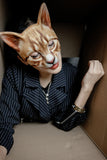 -Masquerade/Carnival style sculpted half-face mask printed with realistic cat face. One size fits most, measures approximately 18x18cm/7.09x7.09in and 6cm/2.36in deep. Free shipping from abroad. Typically delivers to the USA in 2-3 weeks. - Gato carnivale halloween costume cosplay kitty-