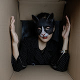-Masquerade/Carnival style sculpted half-face mask printed with realistic cat face. One size fits most, measures approximately 18x18cm/7.09x7.09in and 6cm/2.36in deep. Free shipping from abroad. Typically delivers to the USA in 2-3 weeks. - Gato carnivale halloween costume cosplay kitty-