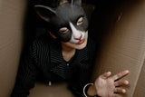 -Masquerade/Carnival style sculpted half-face mask printed with realistic cat face. One size fits most, measures approximately 18x18cm/7.09x7.09in and 6cm/2.36in deep. Free shipping from abroad. Typically delivers to the USA in 2-3 weeks. - Gato carnivale halloween costume cosplay kitty-