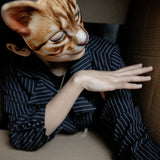-Masquerade/Carnival style sculpted half-face mask printed with realistic cat face. One size fits most, measures approximately 18x18cm/7.09x7.09in and 6cm/2.36in deep. Free shipping from abroad. Typically delivers to the USA in 2-3 weeks. - Gato carnivale halloween costume cosplay kitty-