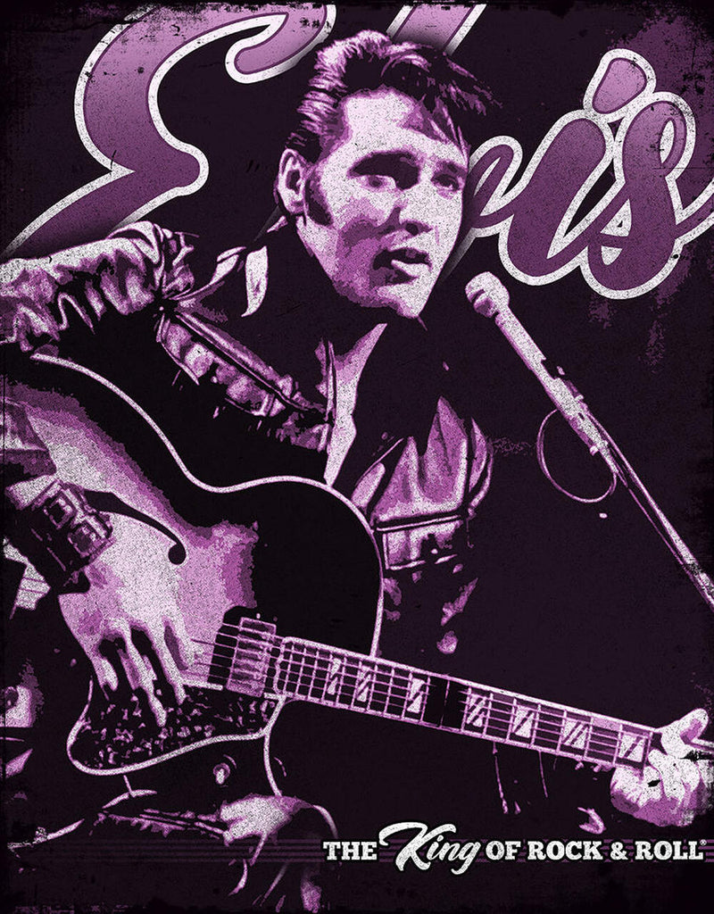 Elvis Presley Purple Tiger Man '68 Metal Sign, 16 inches-Officially Licensed ELVIS PRESLEY metal sign featuring a purple colored '68 comeback design. Brand New. High quality lithograph print, scratch and rust resistant with folded corners and four holes for hanging or mounting. 12.5x16, Made in the USA. Typically ships in 2-3 business days.-