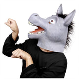 -Full over-the-head latex mask. One size fits most. Free Shipping from abroad. These masks typically arrive to the US in about 2-3 weeks. Funny stoned high derp animal halloween costume fancy dress shrek cartoon joke meme mask kid friendly spoopy goofy waffles-