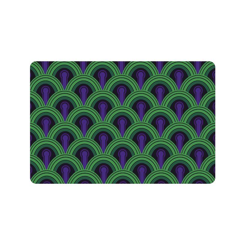 -High quality 23.6 x 15.7in (60x40cm) doormat / floor mat. Professionally printed, durable & colorfast non-woven polyester fiber top, non-slip bottom. Indoor / outdoor use. Free Shipping Worldwide. Unique classic retro horror hotel room 237 carpet pattern doormat. Great gothic housewarming gift. Blue, green and purple.-