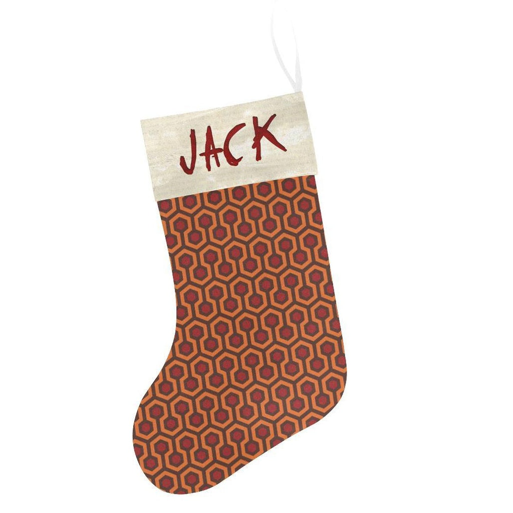 Overlook Halloween and Christmas Stocking - Horror Hotel Pattern AOP-Unique, high quality holiday stocking measuring approximately 7.85 x 17.5 Inches, plenty of space for small Christmas presents and candies. 3.53oz Premium quality 100% polyester stockings with printed classic horror hotel carpet pattern, themed top panel and sturdy hanging loop. Free Shipping Worldwide. -