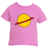 -Soft, comfortable and durable Rabbit Skins ringspun cotton fine jersey unisex toddler tee with classic cartoon planet design. Made-to-order, shipped from the USA. Short sleeves, crew neck, tear away label, CPSIA compliant. Funny retro nineties 90s kids rugrat kids graphic t-shirt 1990s redhead cosplay halloween costume-2T-Pink-