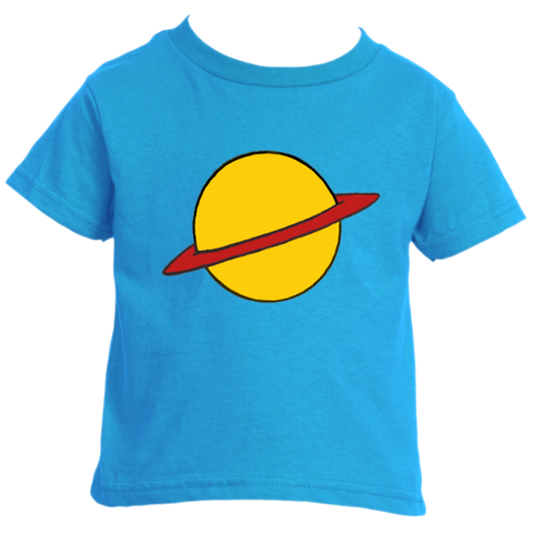 -Soft, comfortable and durable Rabbit Skins ringspun cotton fine jersey unisex toddler tee with classic cartoon planet design. Made-to-order, shipped from the USA. Short sleeves, crew neck, tear away label, CPSIA compliant. Funny retro nineties 90s kids rugrat kids graphic t-shirt 1990s redhead cosplay halloween costume-2T-Turquoise-
